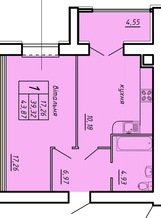 Продаж 1-к квартири в новобудові