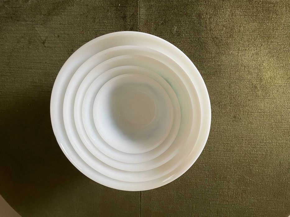 Conjunto de 5 taças, saladeiras em vidro