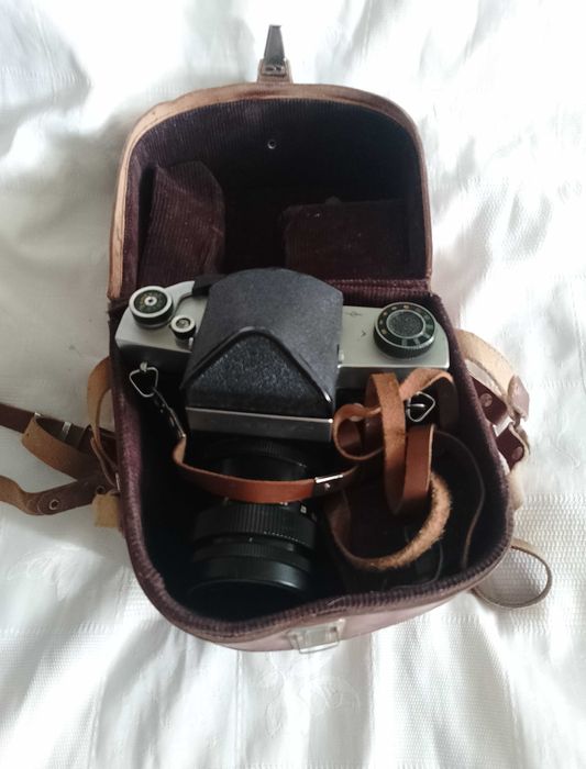 Советский объектив Вега 12Б с фотоаппаратом Киев 6С