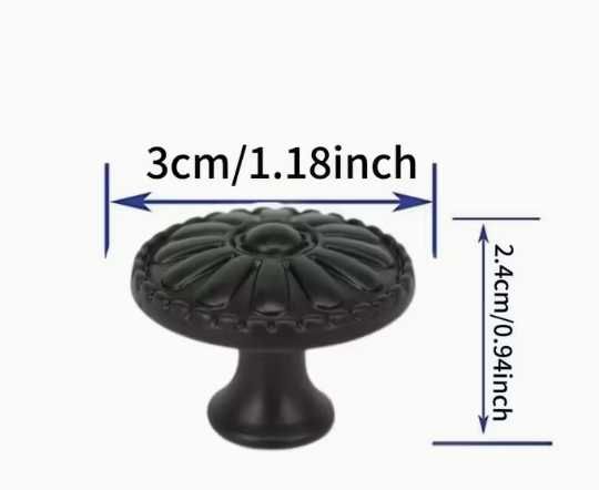 czarne gałki do mebli, szafek - nowe