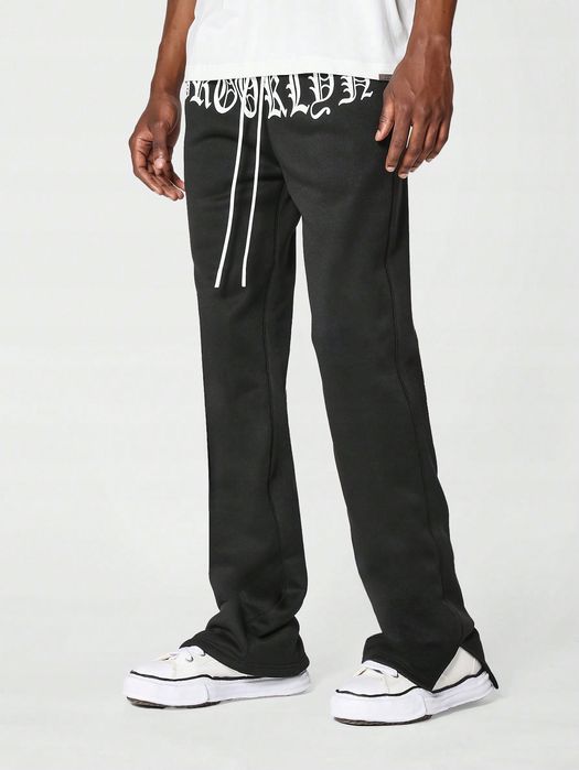 Spodnie Męskie Dresowe Z Nadrukiem Brooklyn Czarne Sumwon Xl