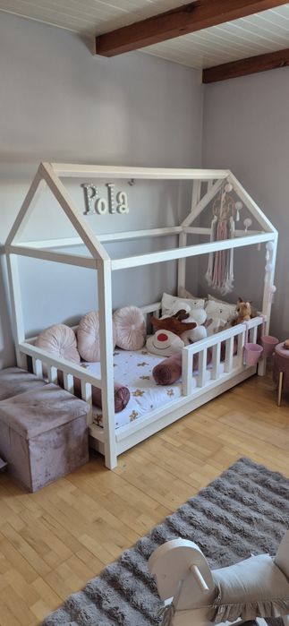 Łóżeczko domek drewniane 170x90 cm