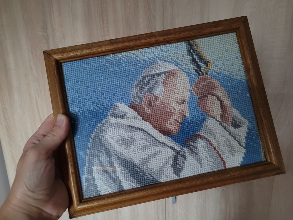 Obraz haftowany Jan Paweł II