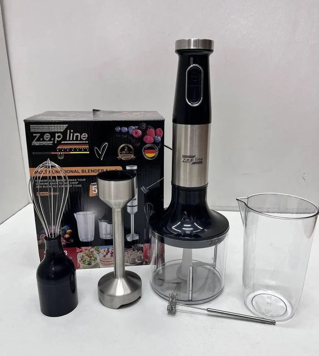 Потужний блендер 1500 Вт! Погружний подрібнювач Zepline ZP-143 5 в 1