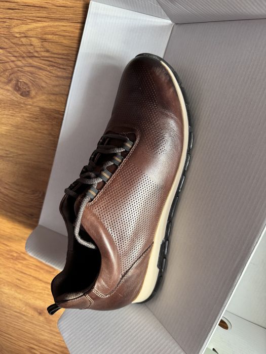 NOWE! Buty wojas sneakers męskie skórzane brązowe