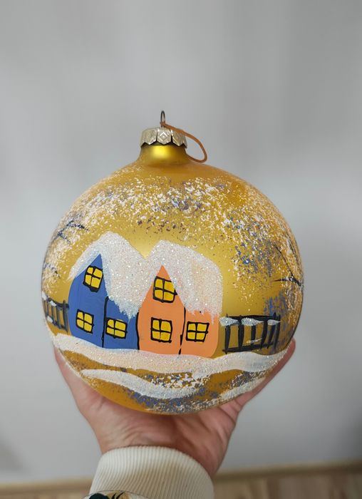 Duża bombka z motywem świątecznym 15 cm