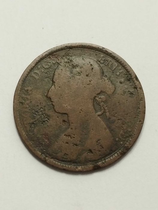 Moneta Wielka Brytania 1/2 pensa 1844r. - Wiktoria - Rzadsza