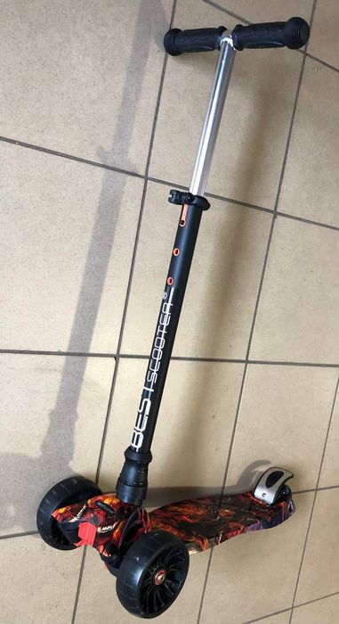 Надміцний самокат Максі з широкими силіконовими колесами зі світлом