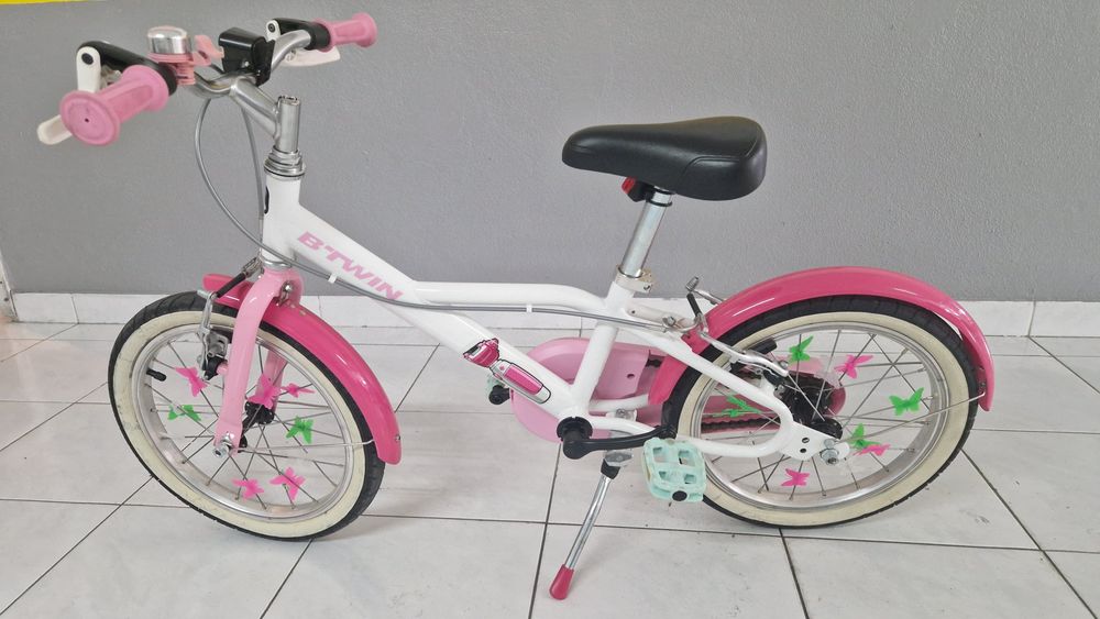 Bicicleta rosa BTwin criança roda 16