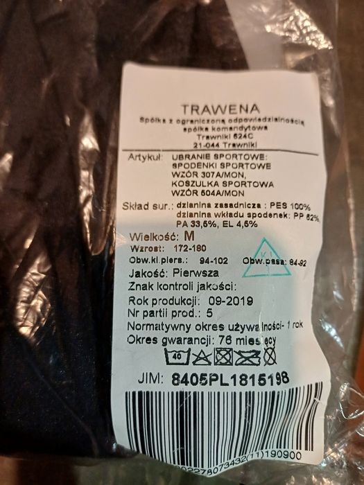 Ubranie sportowe 307A 504A MON M komplet