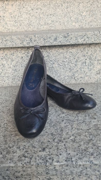 Skórzane baleriny balerinki półbuty Tamaris r.36