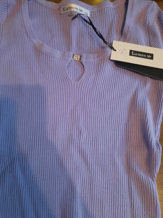 Nowy krótki sweterek w kolorze lila na wiosnę rozm.S/36 Lemon