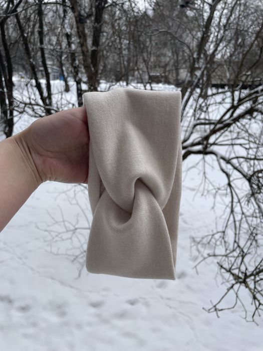 Повʼязка на голову жіноча тепла, жіноча повязка ангора, ангора рубчик