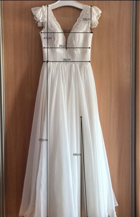 Suknia ślubna w stylu Boho + welon i podwiązki