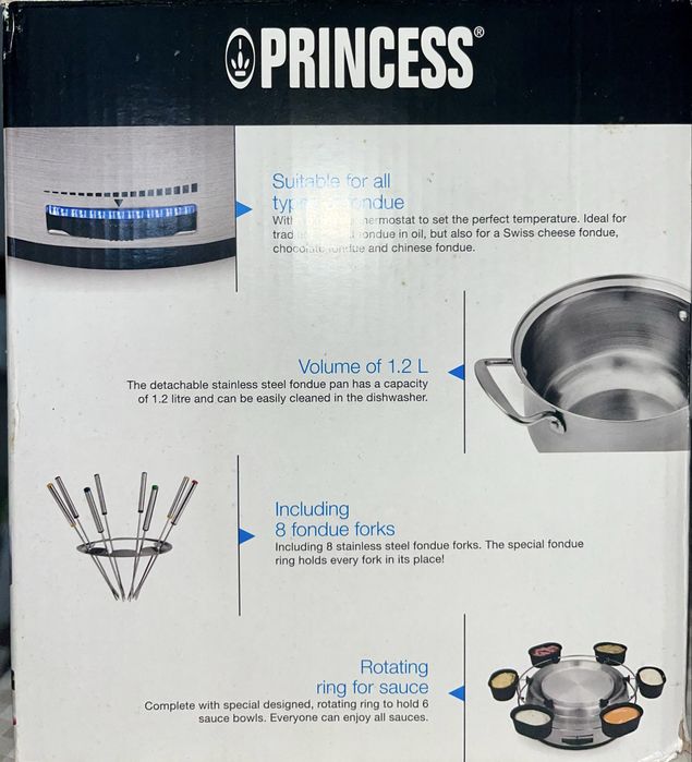 Conjunto familiar de fondue Princess 172680 em aço inoxidável