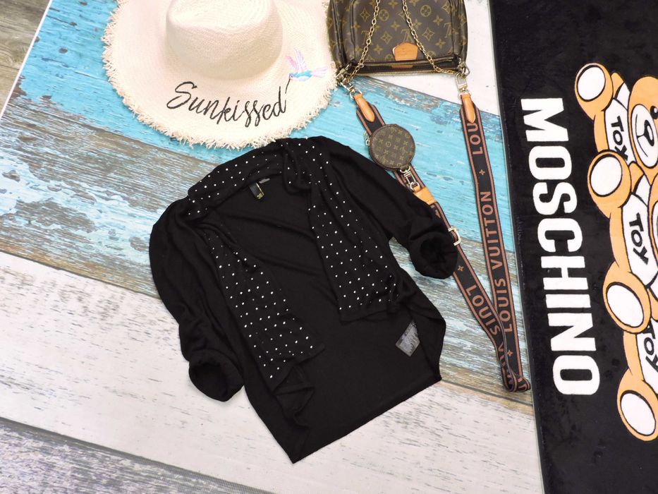 H&M Cienki sweterek bolerko cyrkonie 100 % wiskoza 36