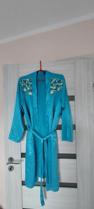 Szlafrok satyna M L XL sliski materiał