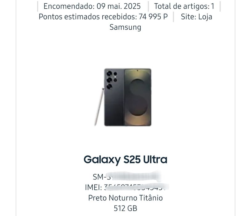 Samsung S25 ultra 512 GB em garantia