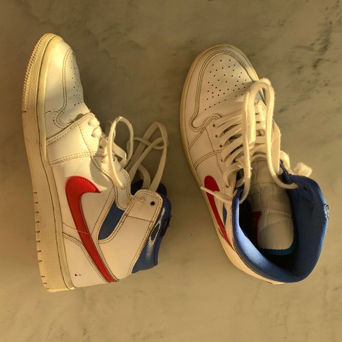 Nike Air Jordan 1 Retro Mid W White Red Royal Blue