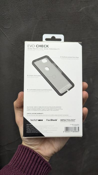 Чехол Tech21 EvoCheck Google Pixel 2 Smoke Black Чохол