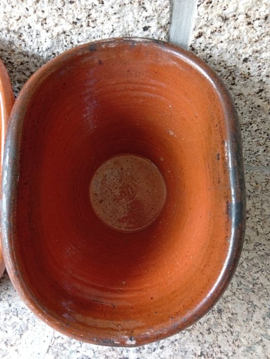 Lote de 3 arrozeiras ovais em barro