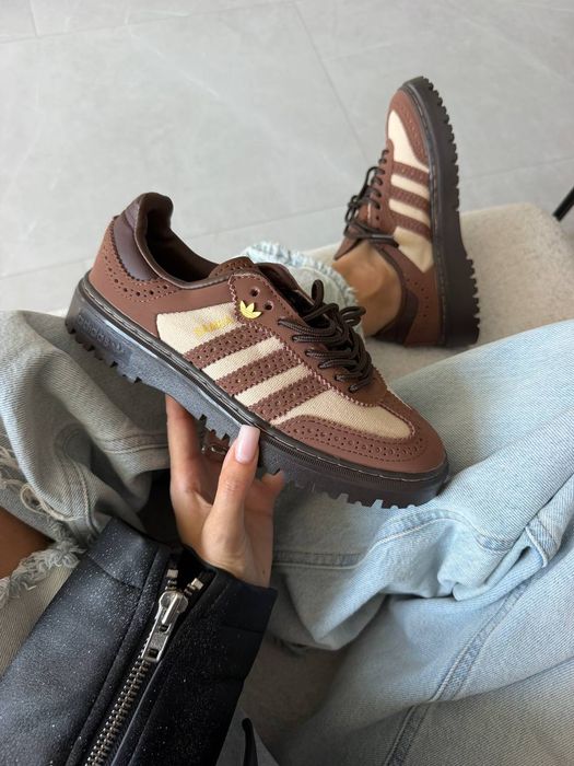 Кросівки Кроссовки ADIDAS SAMBA WTR Brown Beige Коричневый Бежевый Коричневий Бежевий Кросовки Демісезон