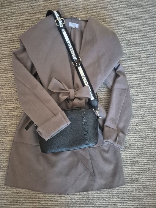 Płaszcz przejściowy ciepły lekki modny khaki