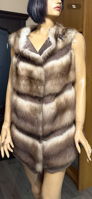 Рр s-m 46-48. Шуба жилет  Соболь. Италия