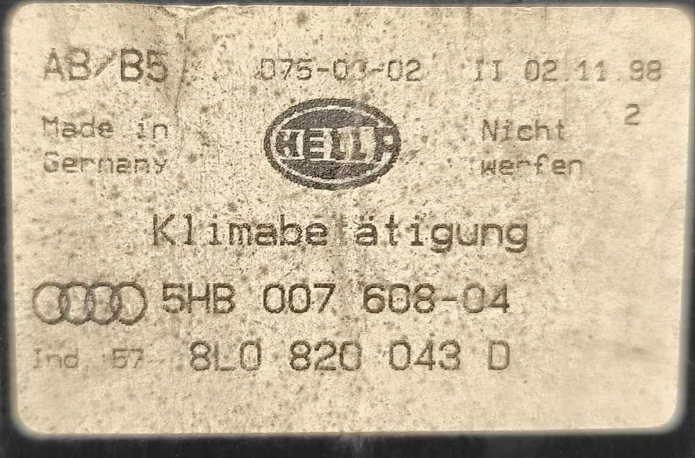 Comando Chauffage / Sofagem AUDI A4 B5 (8D2) ano 1994