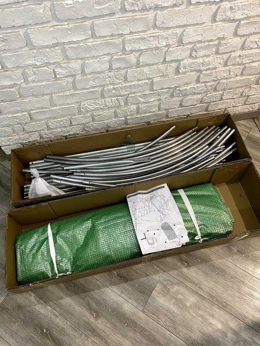 Теплица, парник, теплиця з вікнами, каркас 0,6мм, армированная пленка