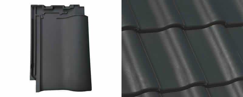 Dachówka NELSKAMP F8 1/2 angoba czarna matowa (39) 120 szt.