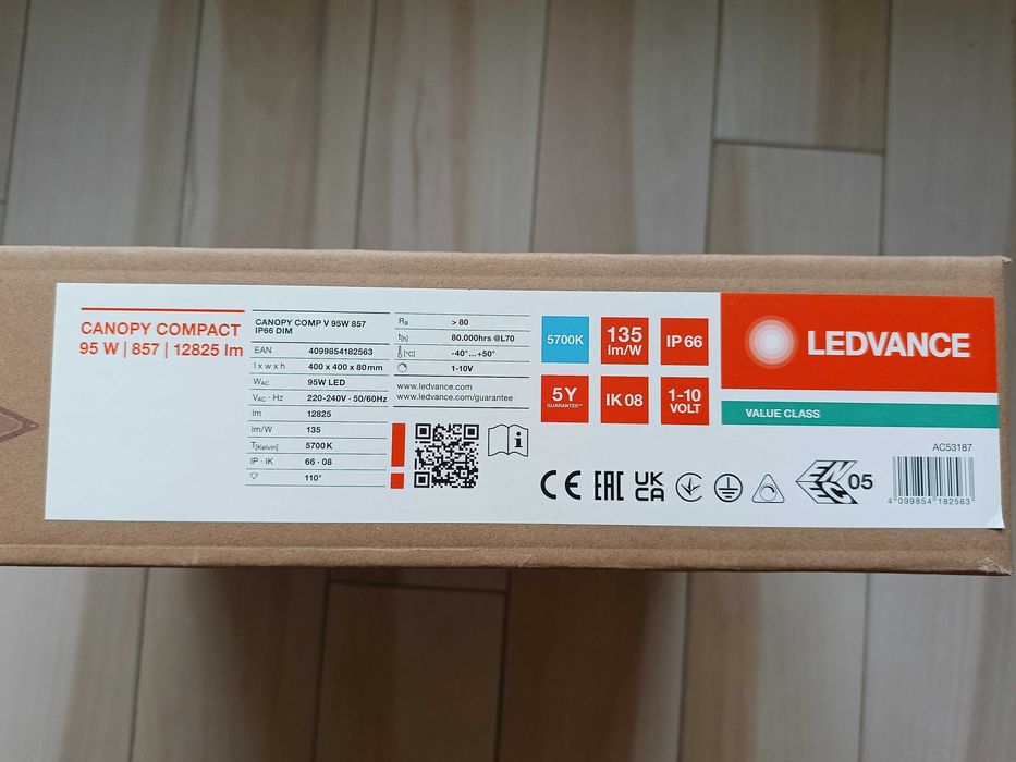 промисловий лед світильник CANOPY COMP V 95W 857 IP66 DIM освітлення CANOPY COMPACT