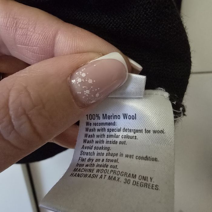 Sweter sand m 38 wełna wool merino