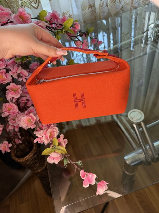 Стильна косметичка / сумка-органайзер Hermès Bride-a-Brac (помаранчева)
