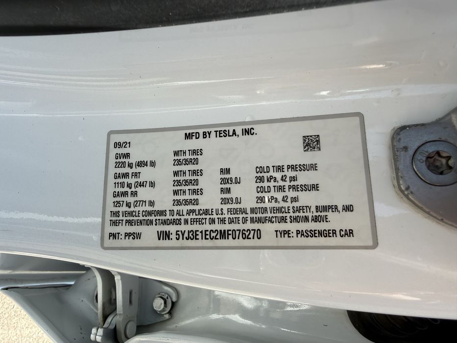 2021 tesla model 3 performance