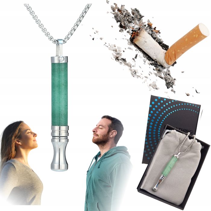 Naszyjnik Do Rzucania Palenia Oddechowy Cichy Green Crystal Stal