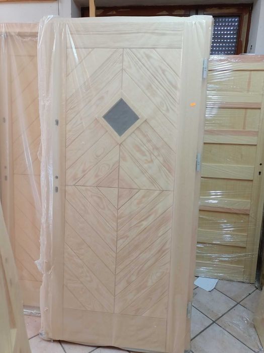 drzwi jodelka zewnetrzne sosnowe drewniane grube 6cm