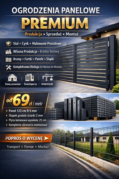 Ogrodzenia panelowe 5mm. Polskie materiały. Szybki termin realizacji