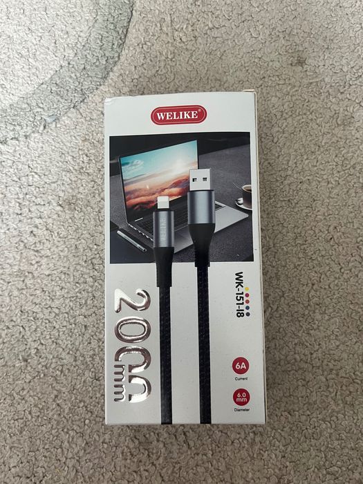 Kabel USB-lightning 6A 2m czarny