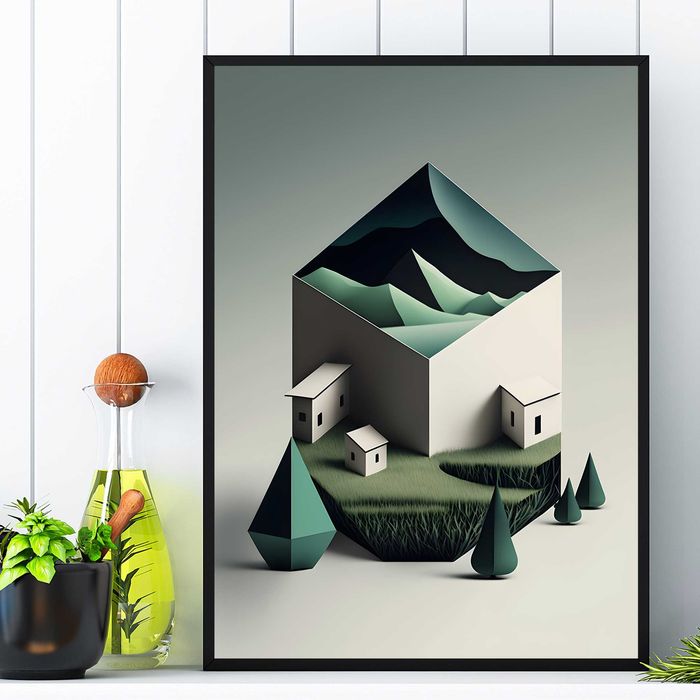 plakat abstrakcja 3d, plakat obraz do pokoju trójwymiarowa abstrakcja