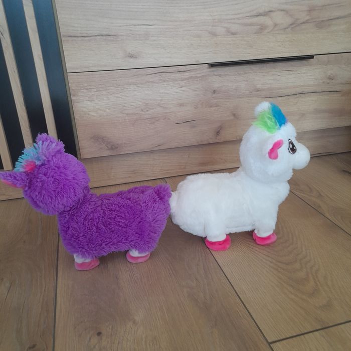 2x tańcząca lama: fioletowa, biała