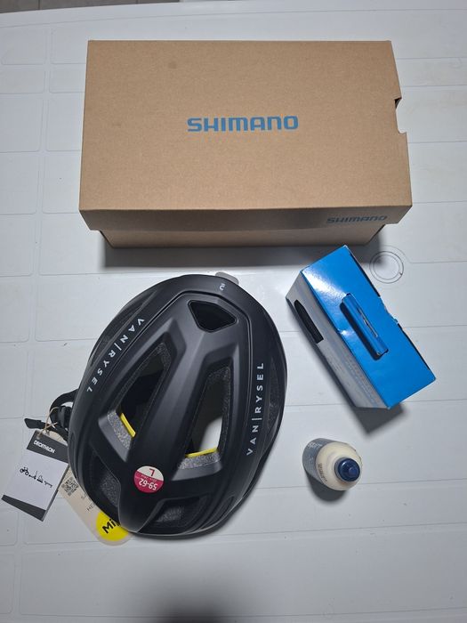 Sapatos Shimano + Capacete + Pedais Bicicleta