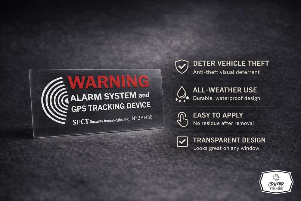 Autocolantes de Alarme para Vidro Carro - Dissuasores Anti Roubo