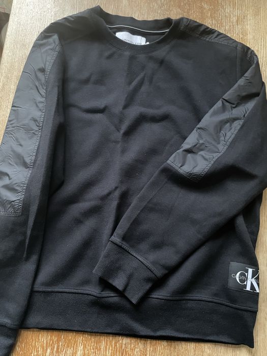 Мужской чёрный джемпер Calvin Klein келвин кляйнсвитер лонгслив реглан