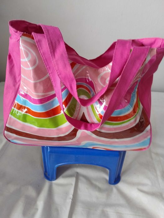SUPER CENA Torba shoperka duża mocna bawełna torebka plecak - Nowa Kosmetyczka marki Primark biała 23x13x7 cm
