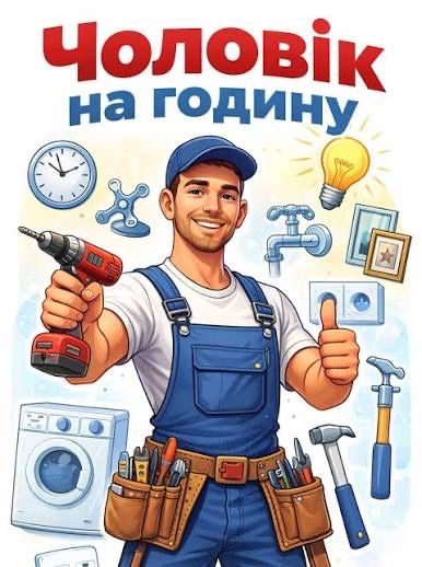 Майстер чоловік на годину збирання шафа ліжко дзеркало сантехніка розетка ремонт установка
