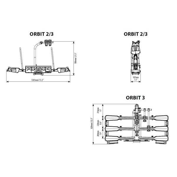 Bagażnik rowerowy Platforma rowerowa na hak 3 rower 70kg ładowność Menabo ORBIT 3