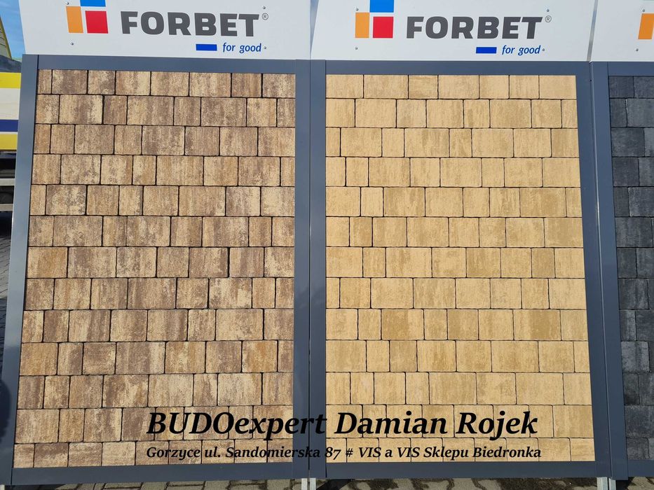 Kostka brukowa Partenon 6 Tytan Tiramisu Piryt palisady obrzeża Forbet