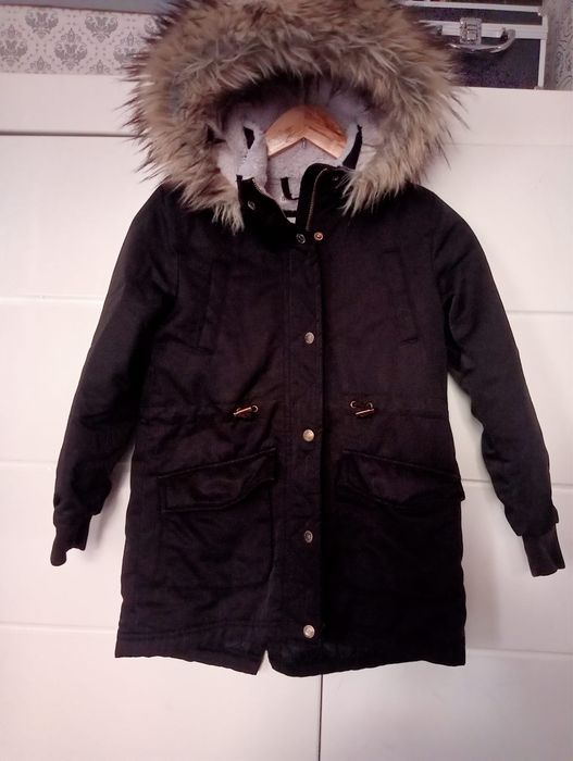 Czarna kurtka parka rozmiar 134 H&M