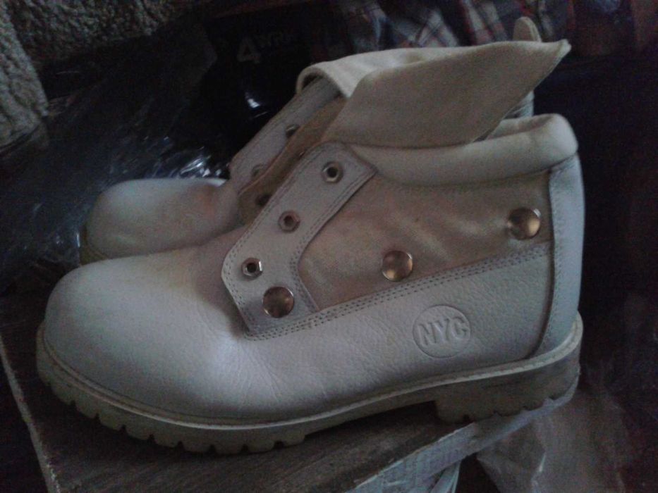 Super buty Trapery Skorzane NYC  Jesien Zima